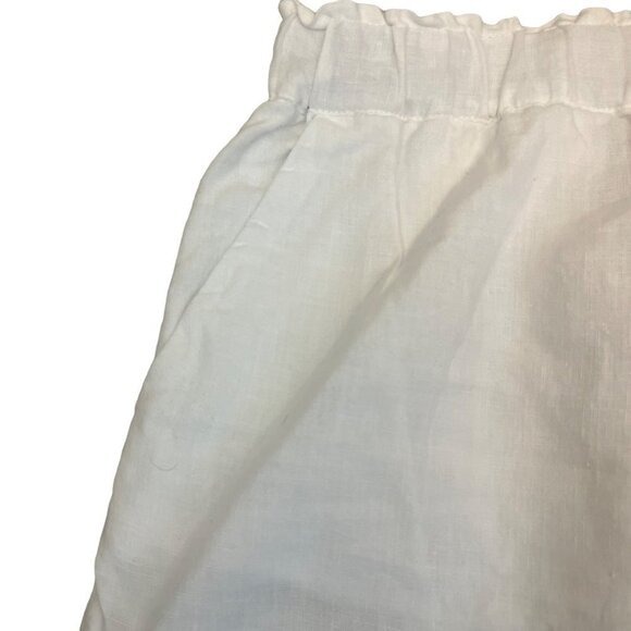 Fresh Produce White Linen‎ Eyelet Trim Pull on Skirt w/ Pockets XS - Picture 4 of 8